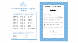 Carte de Fête des Pères originale à personnaliser avec un message codé