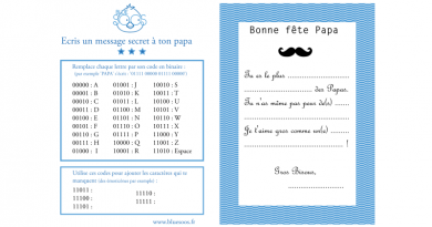 Carte de Fête des Pères originale à personnaliser avec un message codé